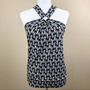WHBM Halter Neck Multicolored Patterned Top XS